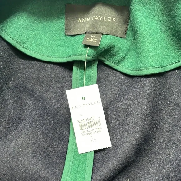 NWT Shawl Collar Belted Ann Taylor jacket / coat - Size XS - Green - Picture 4 of 8